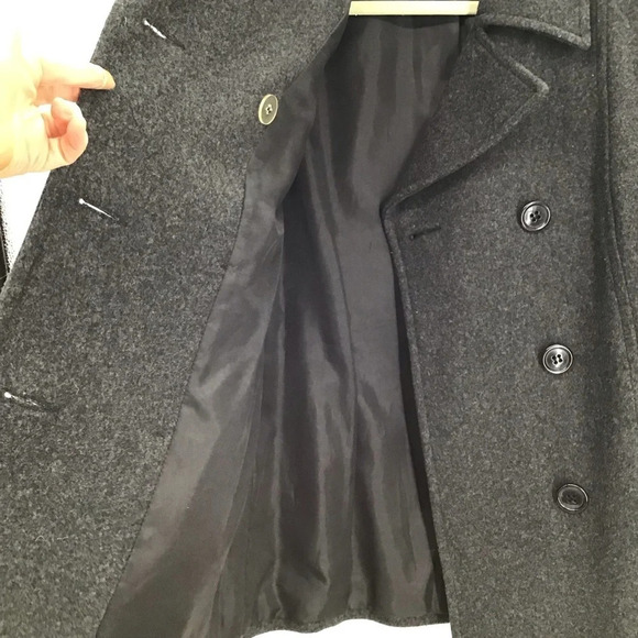Herman Kay Women’s Wool Blend Pea Coat Double Breasted Grey Size Small - Picture 7 of 8